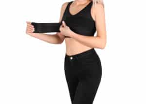 Post-surgery posture corrector shaper with breast support band. 