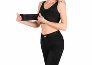 Post-surgery posture corrector shaper with breast support band.
