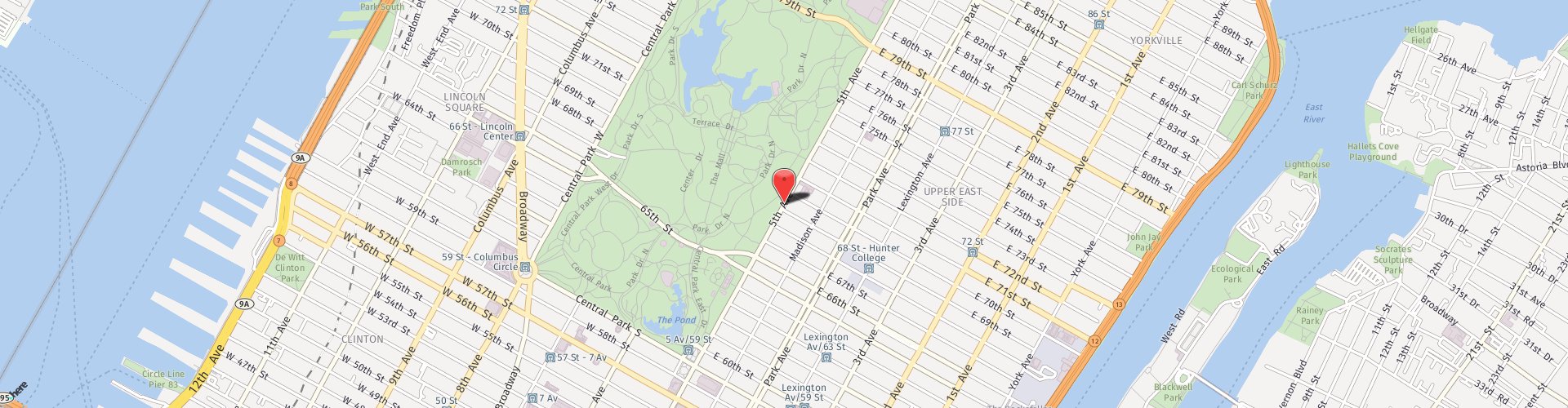 Location Map: 880 5th Ave New York, NY 10021