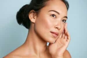 Beautiful woman with glowing compexion after Sciton Halo laser treatment.